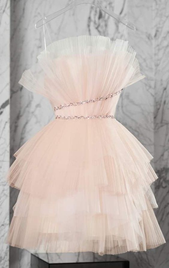 Cute A line Strapless Pink Homecoming Dress 21st Birthday Outfit