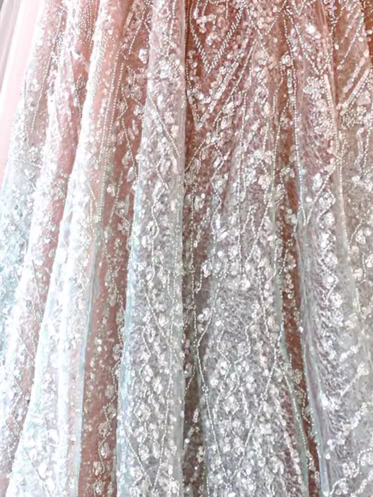 Sexy A Line High Neckline Sequin Long Evening Dress Beads Prom Dress