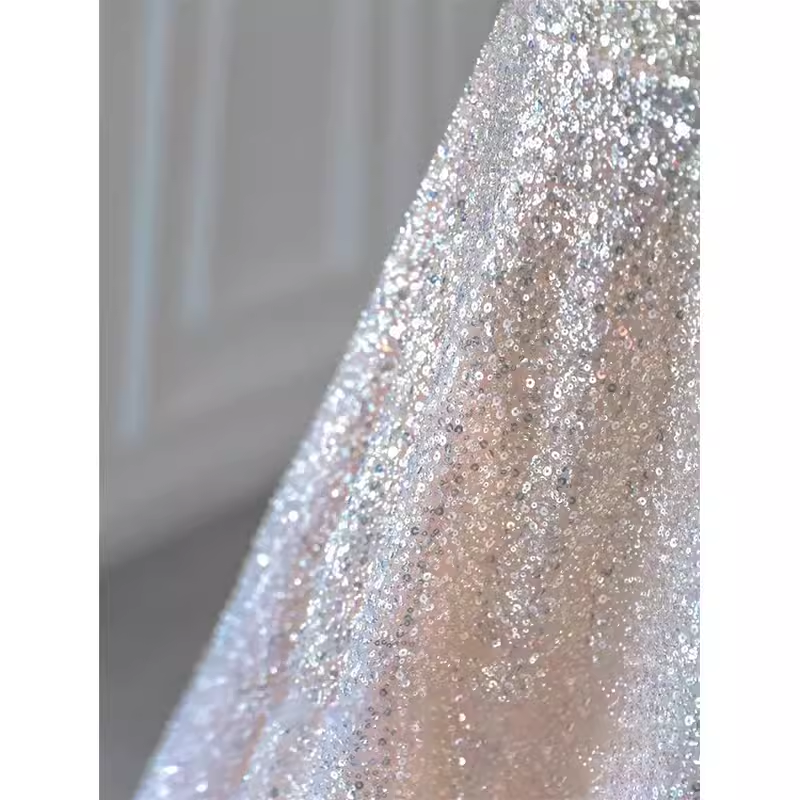 Fairytale A line Straps Sequin Long Evening Dress Prom Dress - View 4 | VelvetHem