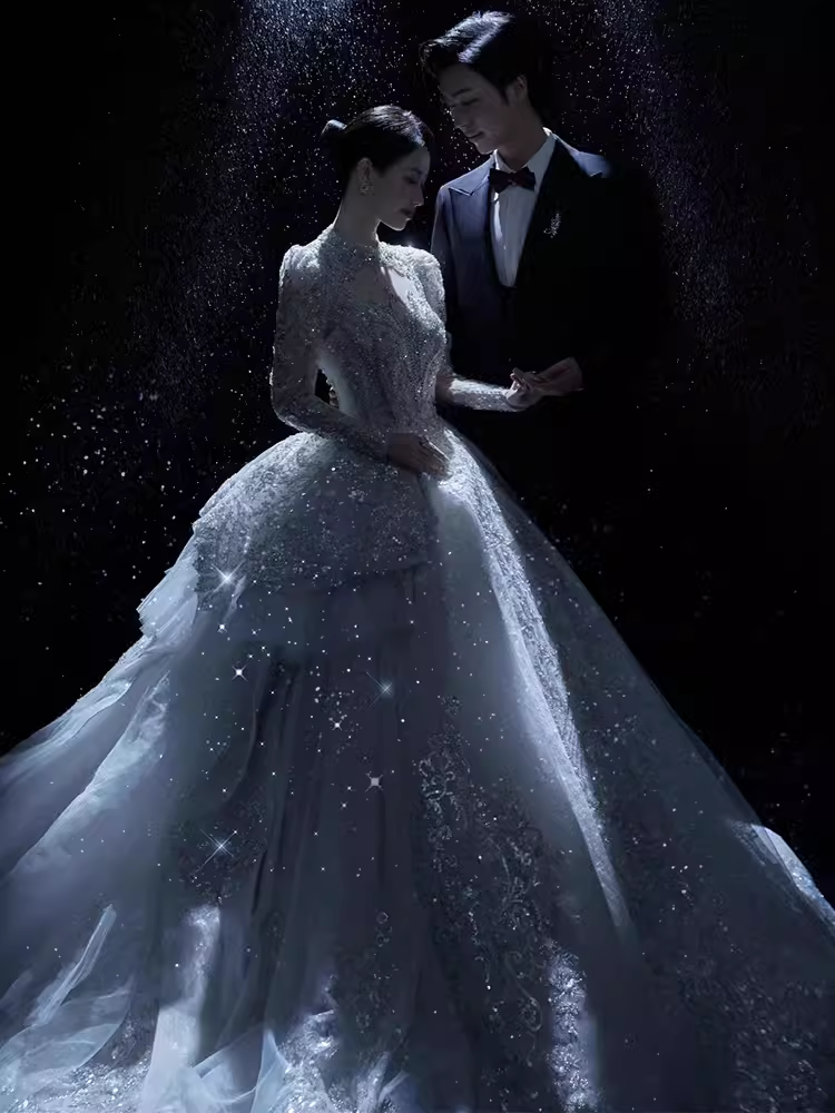 Vintage Ball Gown Scoop Neckline Lace Wedding Dress - View 2 | VelvetHem