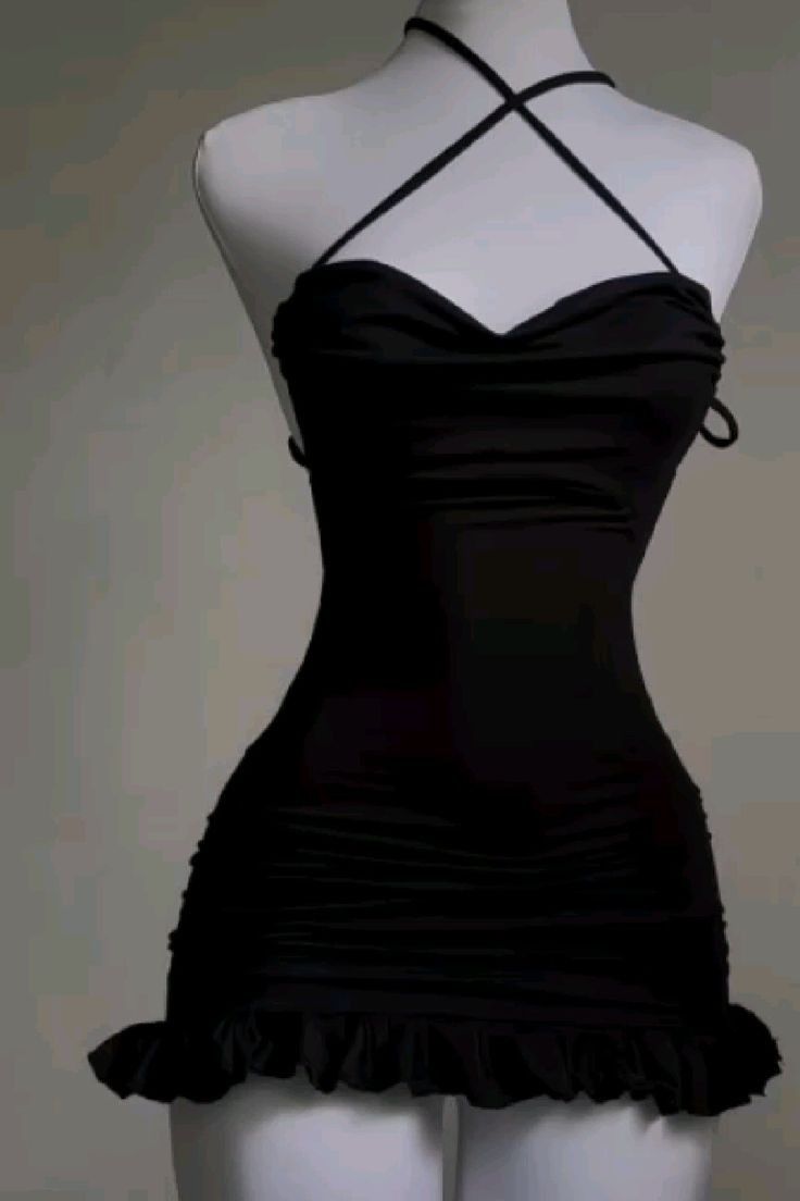 Cute Sheath Spaghetti Straps Black Short Homecoming Dresses Little Black Dress - View 3 | VelvetHem
