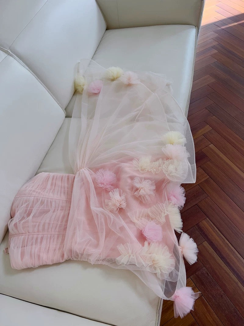 Cute Sheath Spaghetti Straps Pink Short Tulle Homecoming Dresses Cocktail Dress - View 2 | VelvetHem