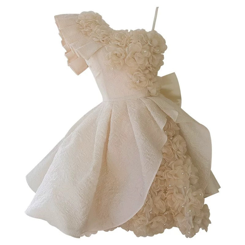 Pretty Ball Gown Straps Lace Flowers Homecoming Dresses Birthday Outfits With Bow - View 2 | VelvetHem