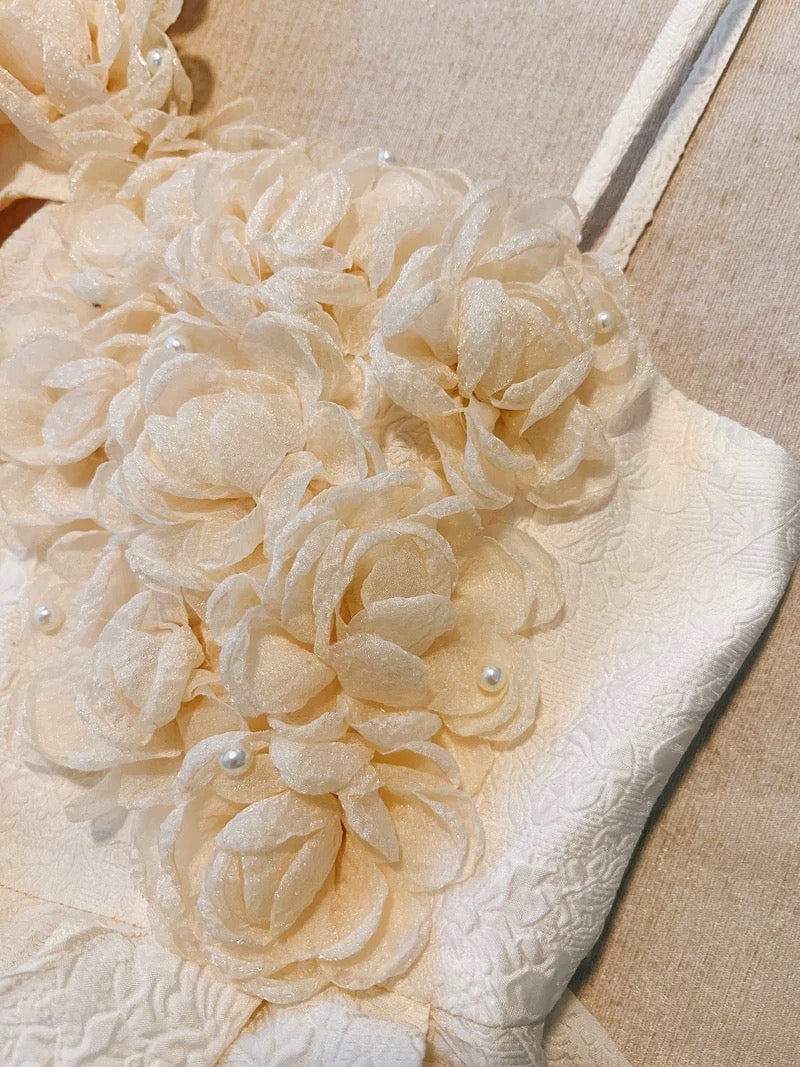 Pretty Ball Gown Straps Lace Flowers Homecoming Dresses Birthday Outfits With Bow - View 5 | VelvetHem