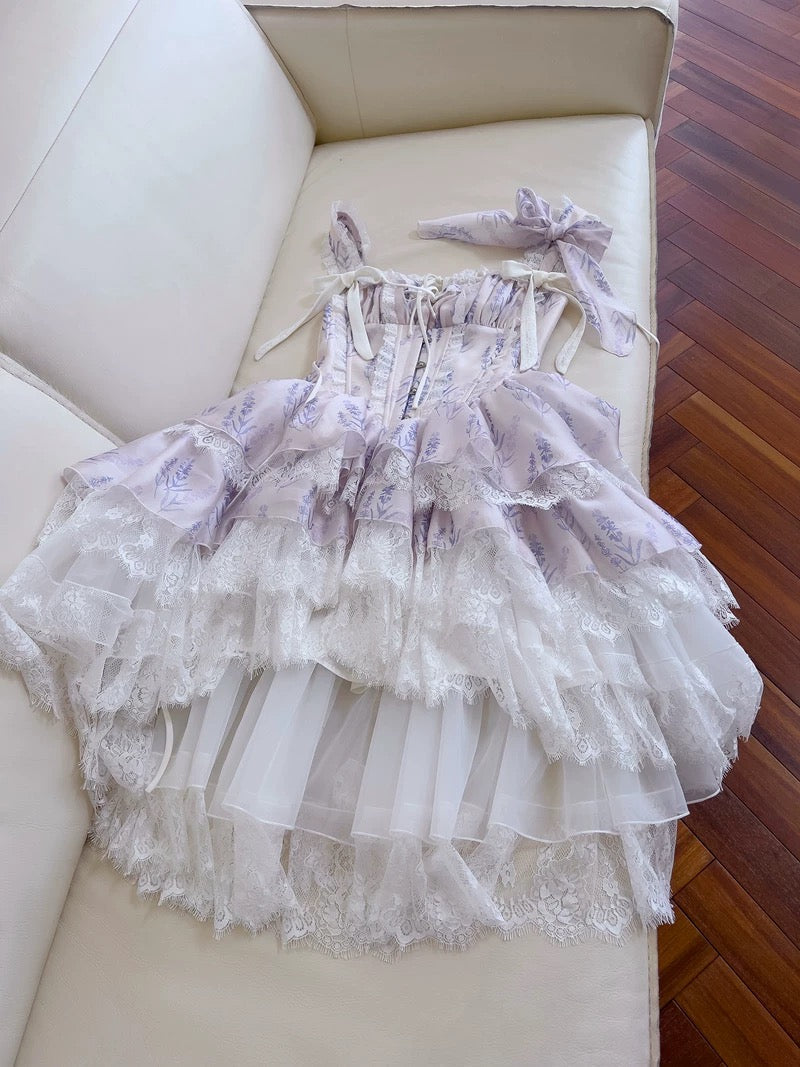 Sexy Ball Gown Spaghetti Straps Lilac Flowers Homecoming Dresses Birthday Outfits