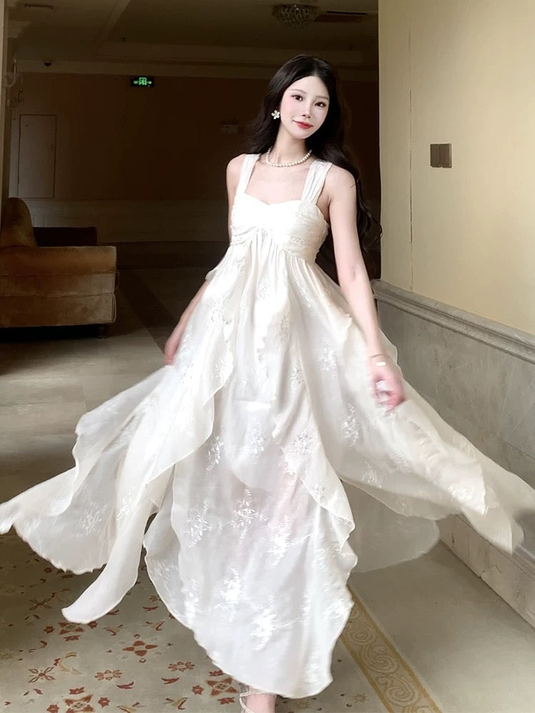 Pretty A Line Straps Irregular Ankle Length Floral Prom Dresses Simple Evening Dress