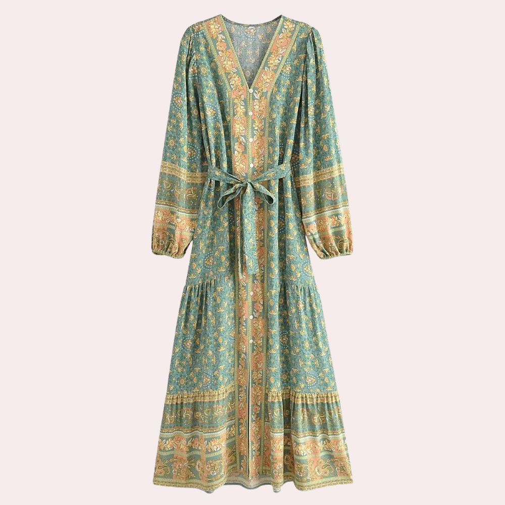 Othilie Long Dress with Buttons for Women Cocktail Hour Style