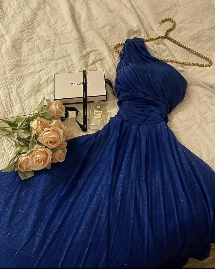 Fancy A Line One Shoulder Sequin Royal Blue Long Sequin Prom Dresses Evening Dress