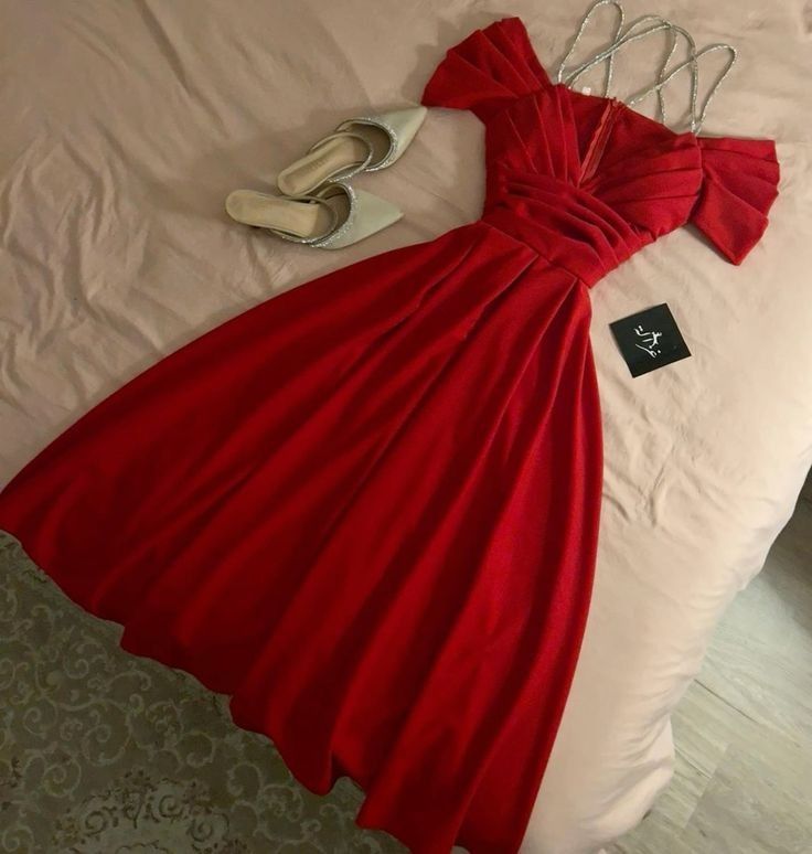 18th Birthday A line Spaghetti Straps Red Homecoming Dresses Knee Length Party Dress