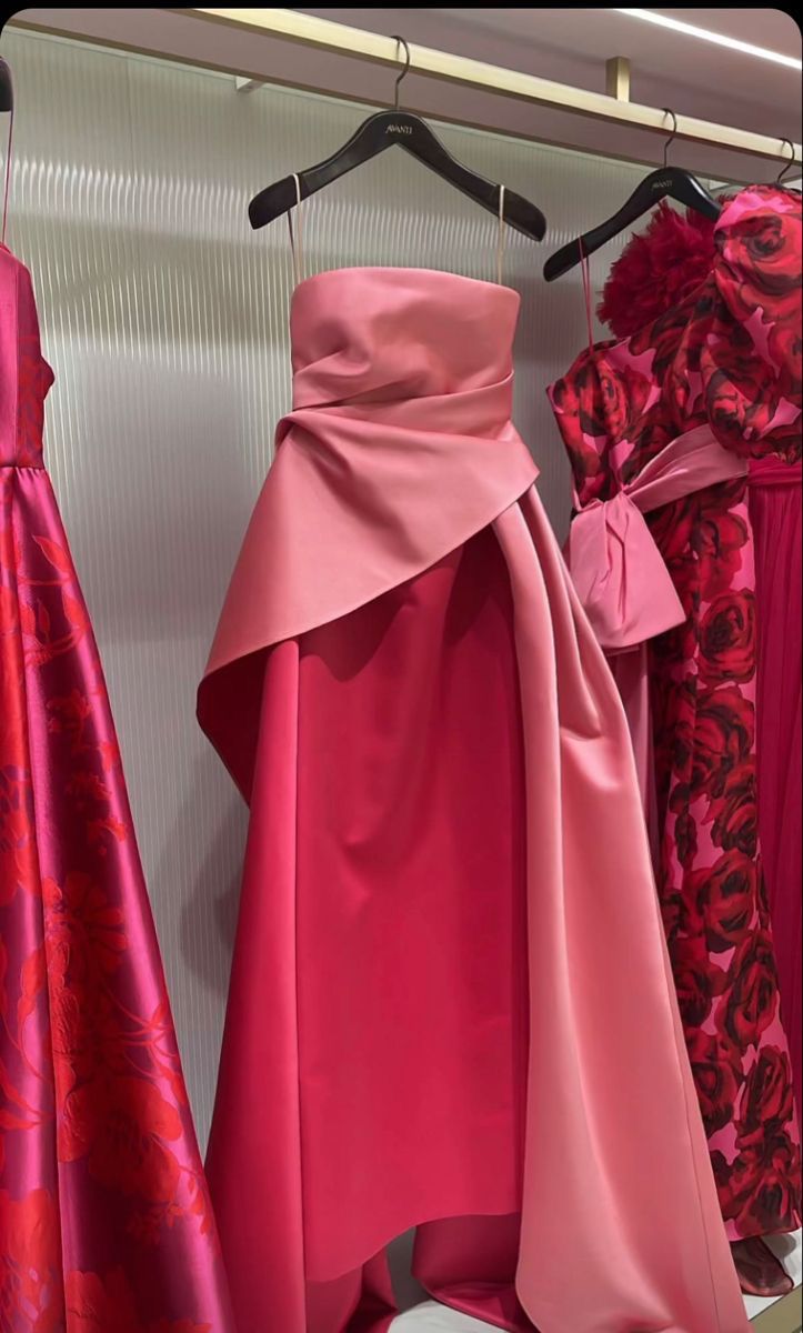 Elegant A Line Spaghetti Straps Pink Satin Long Prom Dress Evening Dresses With Pleated - View 6 | VelvetHem