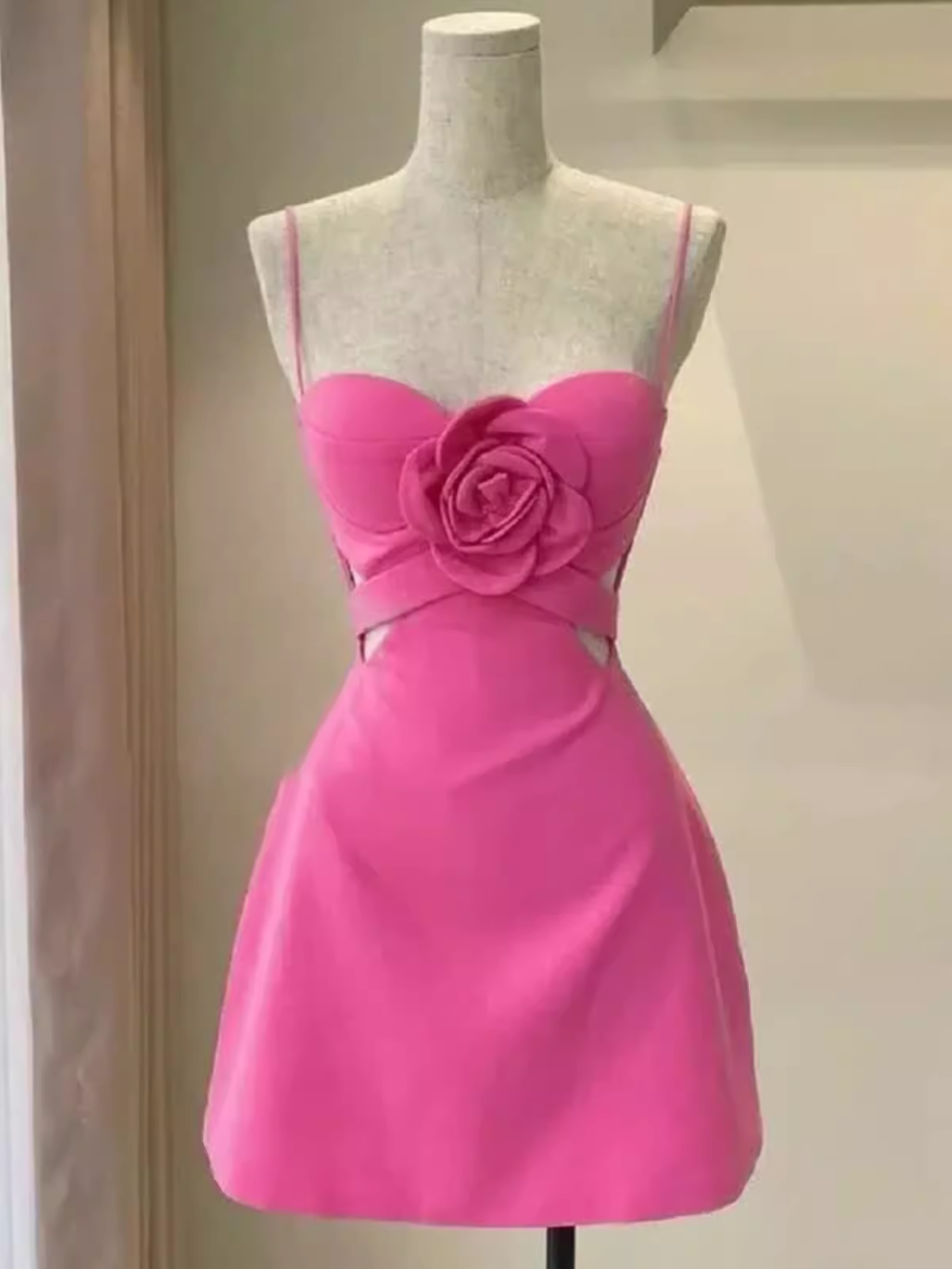 Elegant A Line Straps Pink 18th Birthday Dress Short Homecoming Dresses