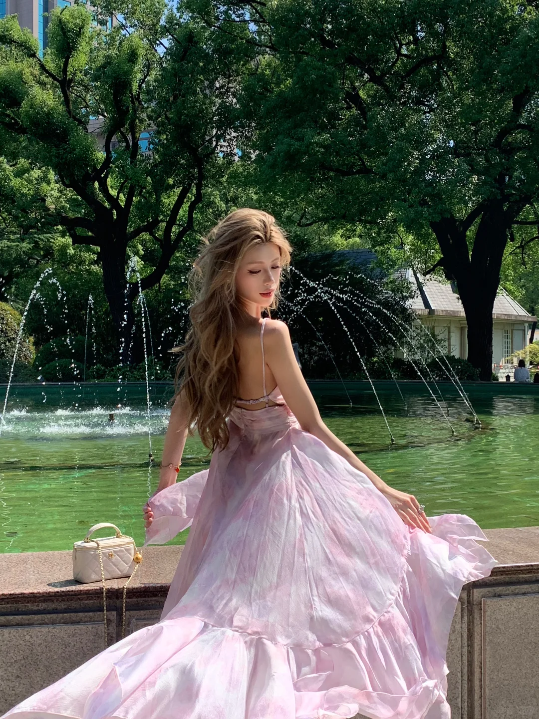 Pretty A Line Spaghetti Straps Chiffon Long Prom Dresses Formal Dress - View 4 | VelvetHem