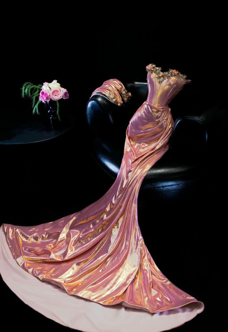 Pretty Mermaid Strapless Satin Flower Long Prom Dresses Formal Dress - View 2 | VelvetHem