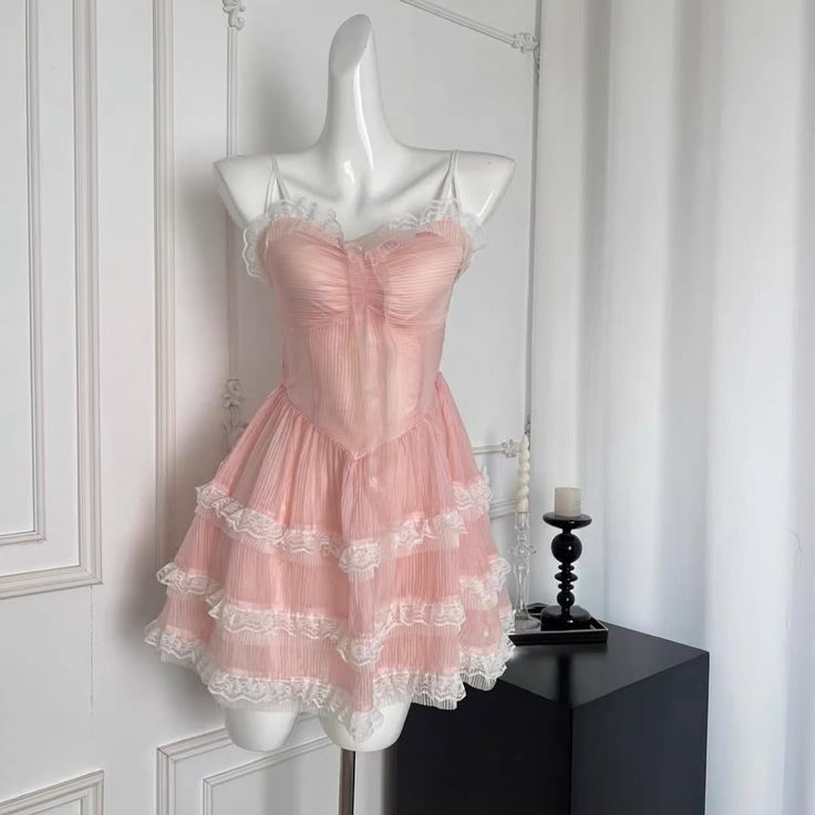 Sweet 16th A Line Spaghetti Straps Tulle Lace Short Homecoming Dress Birthday Outfits - View 2 | VelvetHem