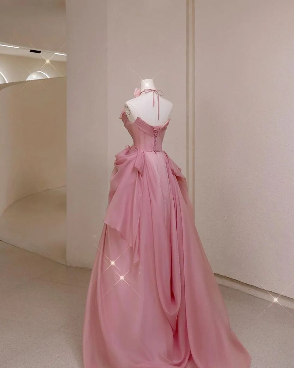 Princess Ball Gown Strapless Chiffon Tulle With Flowers Long Prom Dress,Formal Dress - View 5 | VelvetHem