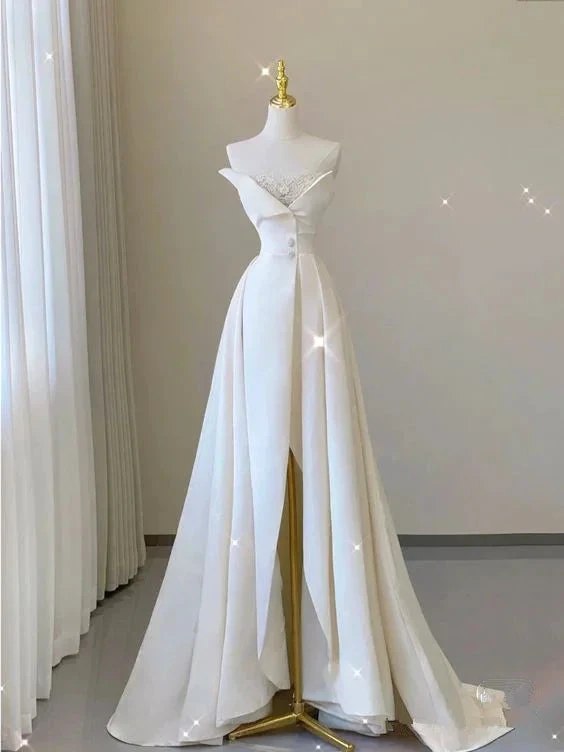 Elegant White Wedding Dress,White Bridal Dress Y7335 by simplepromdress