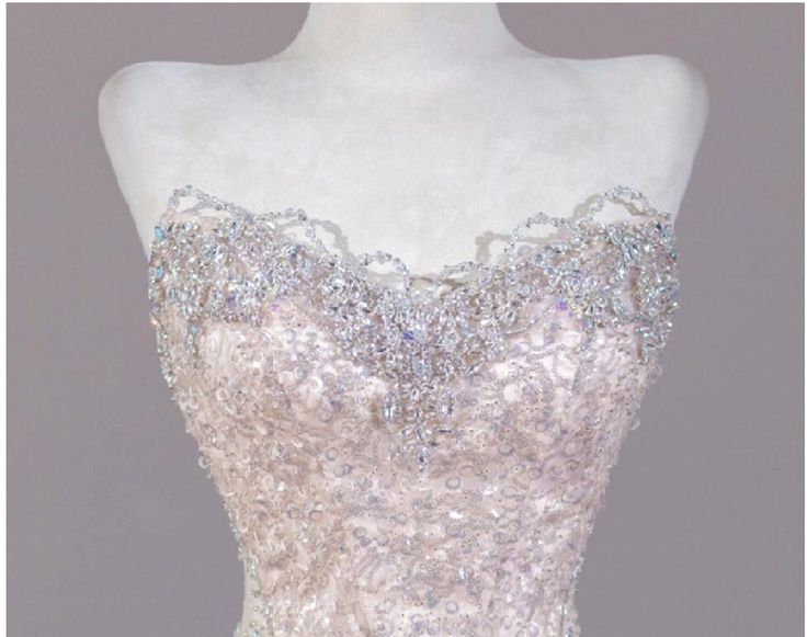 Shiny Mermaid Strapless Tulle Sequin Long Prom Dress,Formal Evening Dress - View 5 | VelvetHem
