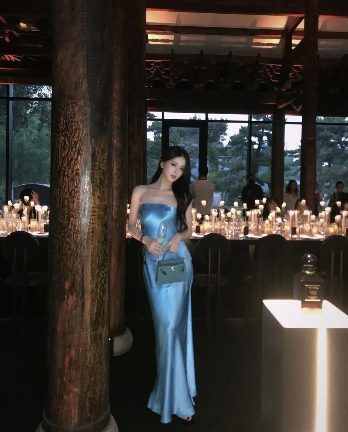 Simple Style Mermaid Strapless Satin Long Prom Dress, Evening Dress - View 2 | VelvetHem