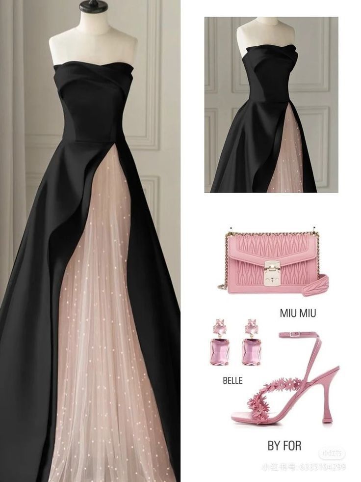 Strapless Satin Pearls Tulle Long Prom Dresses Party Dress - View 3 | VelvetHem