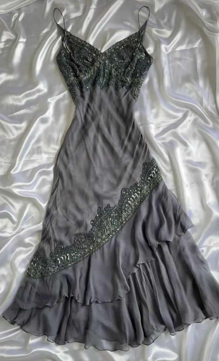 Chic A Line Spaghetti Straps Chiffon Lace Without Sleeves Long Prom Dress, Evening Dress - View 2 | VelvetHem