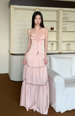 Pretty A Line Spaghetti Straps Satin Long Prom Dress, Evening Dress