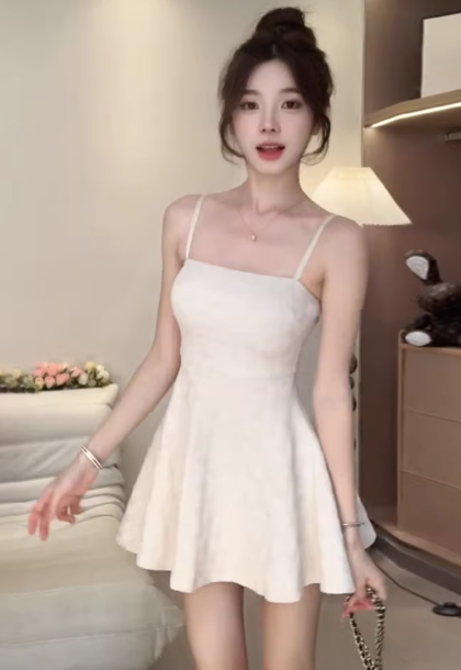 Sexy and alluring new fitted A-line mini skirt with a hot girl vibe short dress