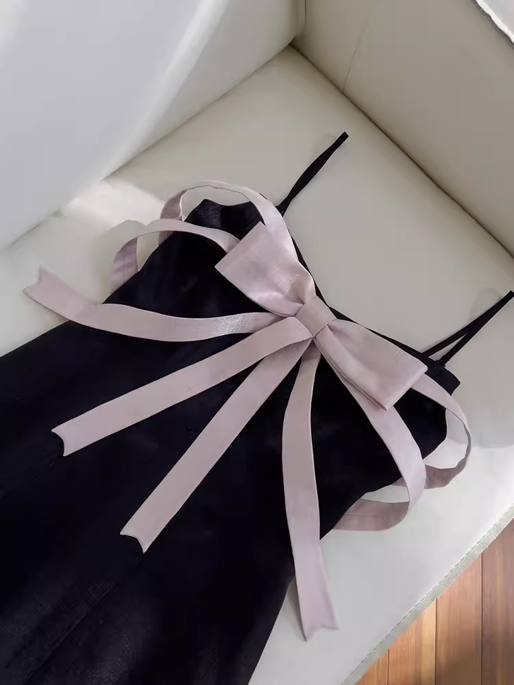 Unique A line Straps Satin Black Homecoming Dress 18th Birthday Outfits - View 5 | VelvetHem