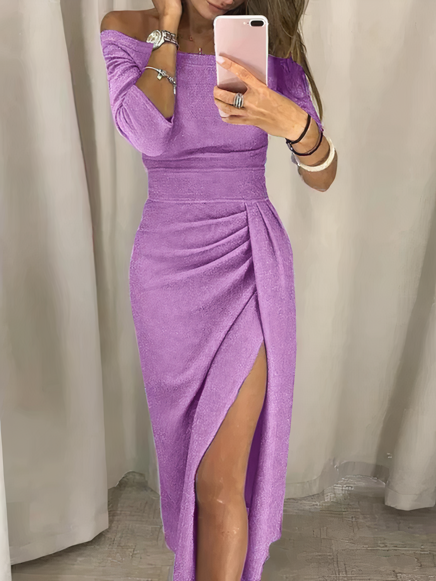 Gloria Statement Shoulder Hugging Pencil Dress Premium Wardrobe Essential