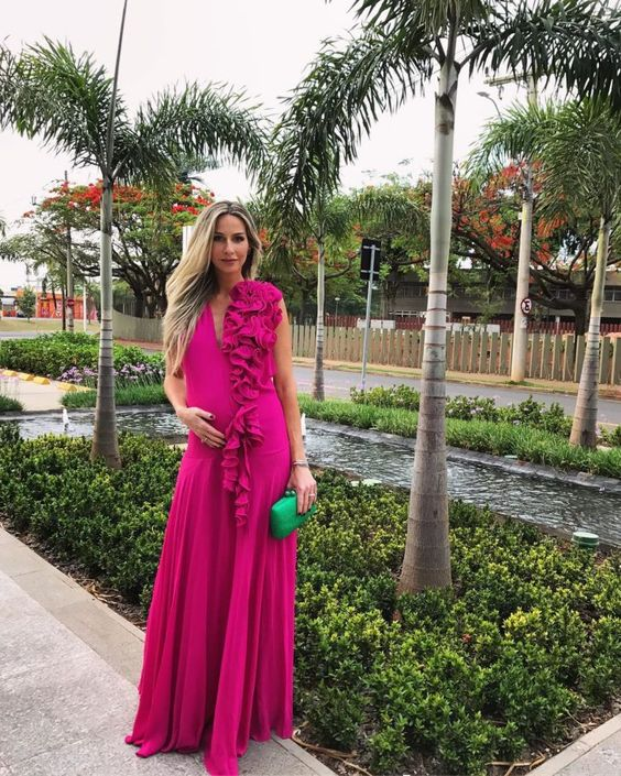 Modest Fuchsia Floor Length Prom Dress,Charming Evening Dress - VelvetHem