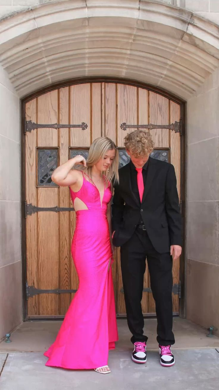 Elegant Hot Pink Mermaid Prom Dress With Split,Senior Prom Dress - VelvetHem