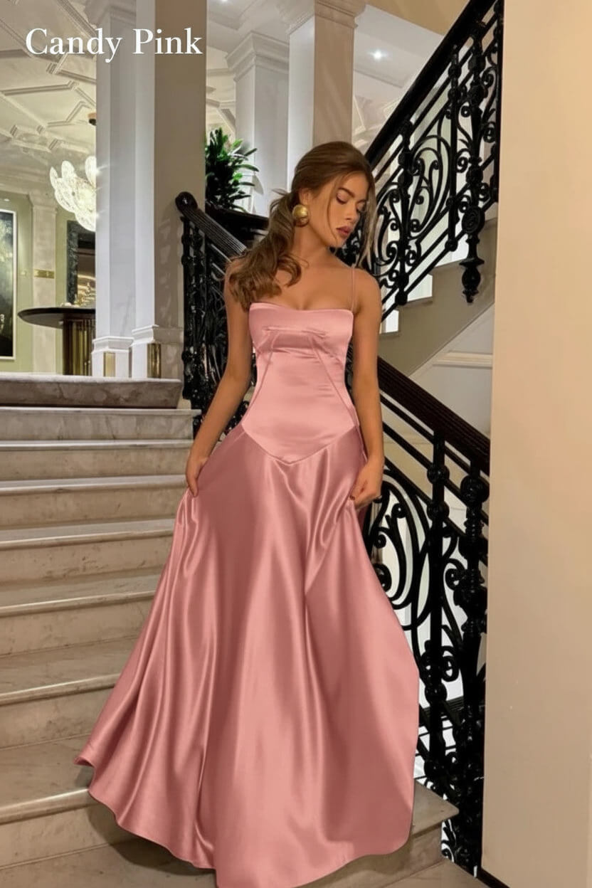 Suzhoufashion Brown Luxe Silk-Look Long Evening Dress With Fitted Bodice Formal Evening Gown
