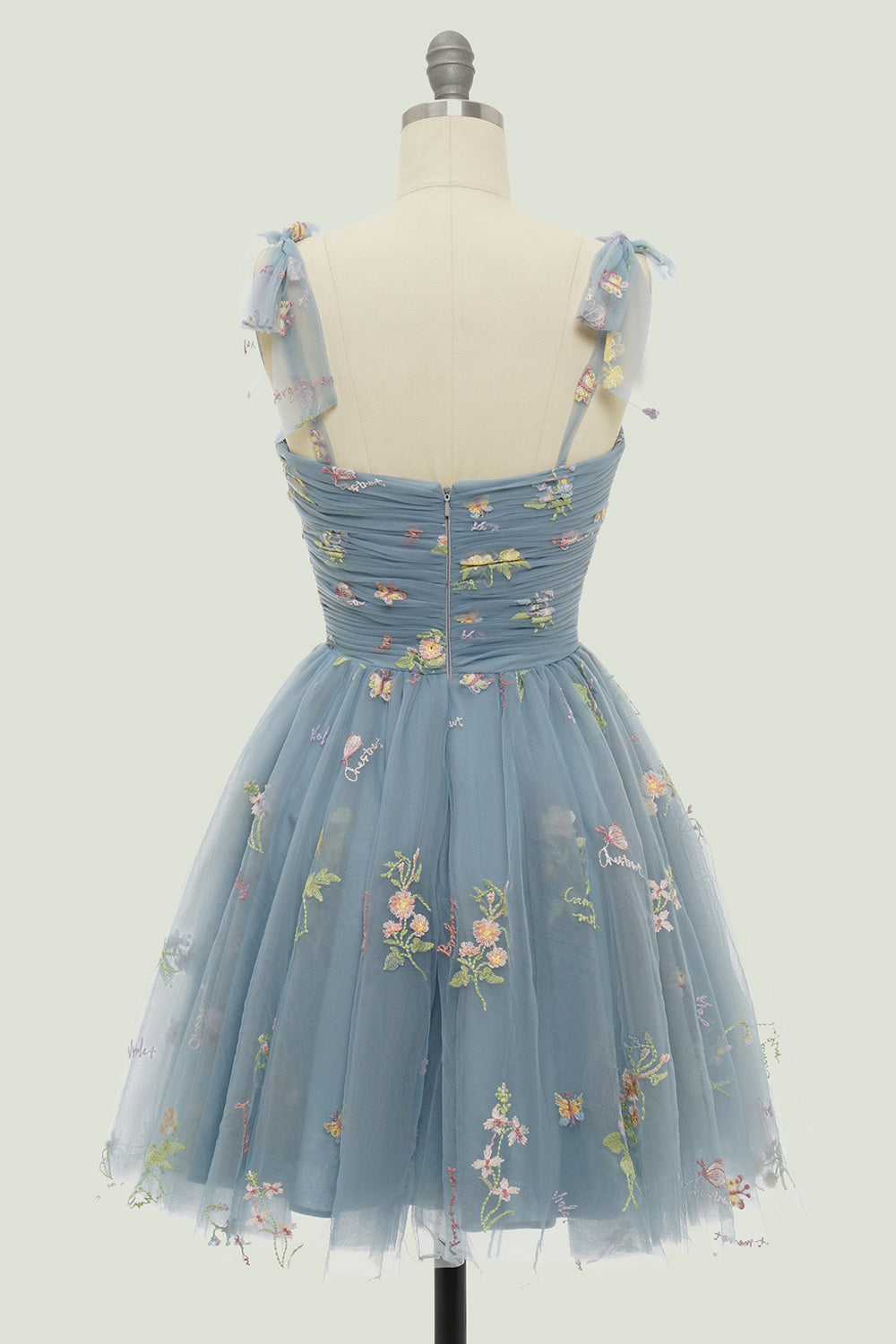 Champagne Homecoming Dresses A-Line Embroidery Short Cocktail Dresses