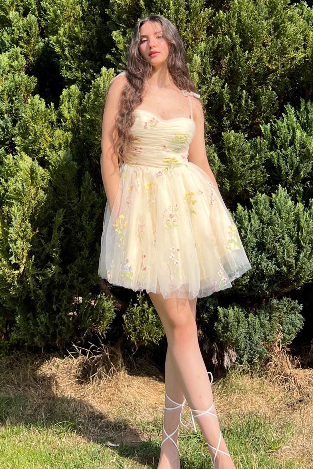 Champagne Homecoming Dresses A-Line Embroidery Short Cocktail Dresses