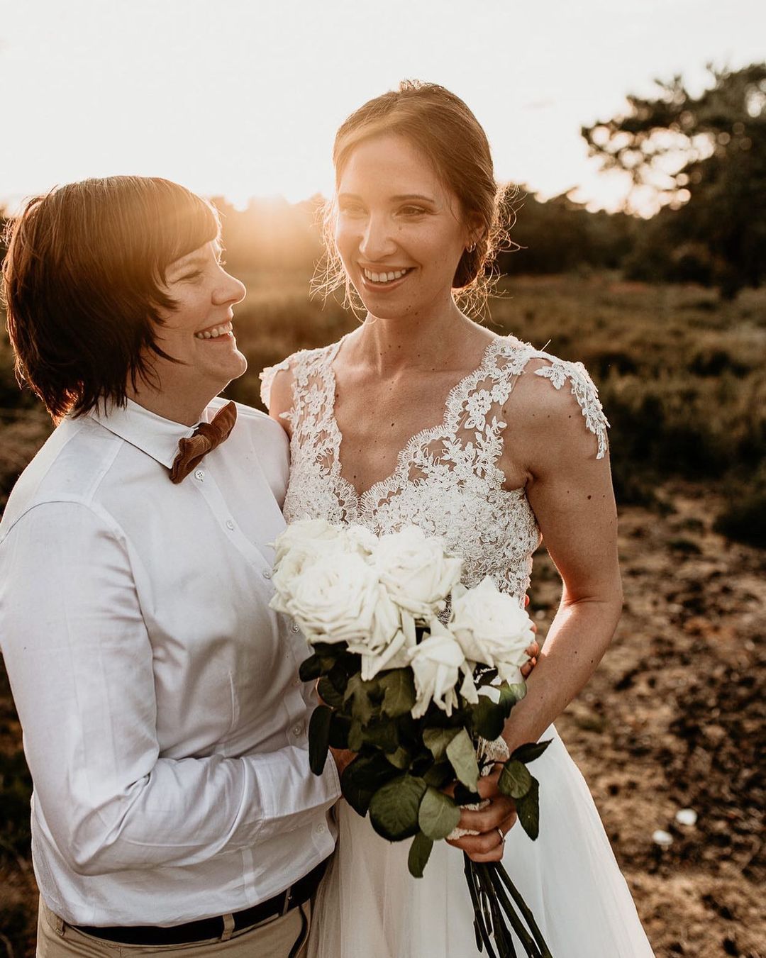 Chic A-Line Chiffon Lace Beach Wedding Dress Online