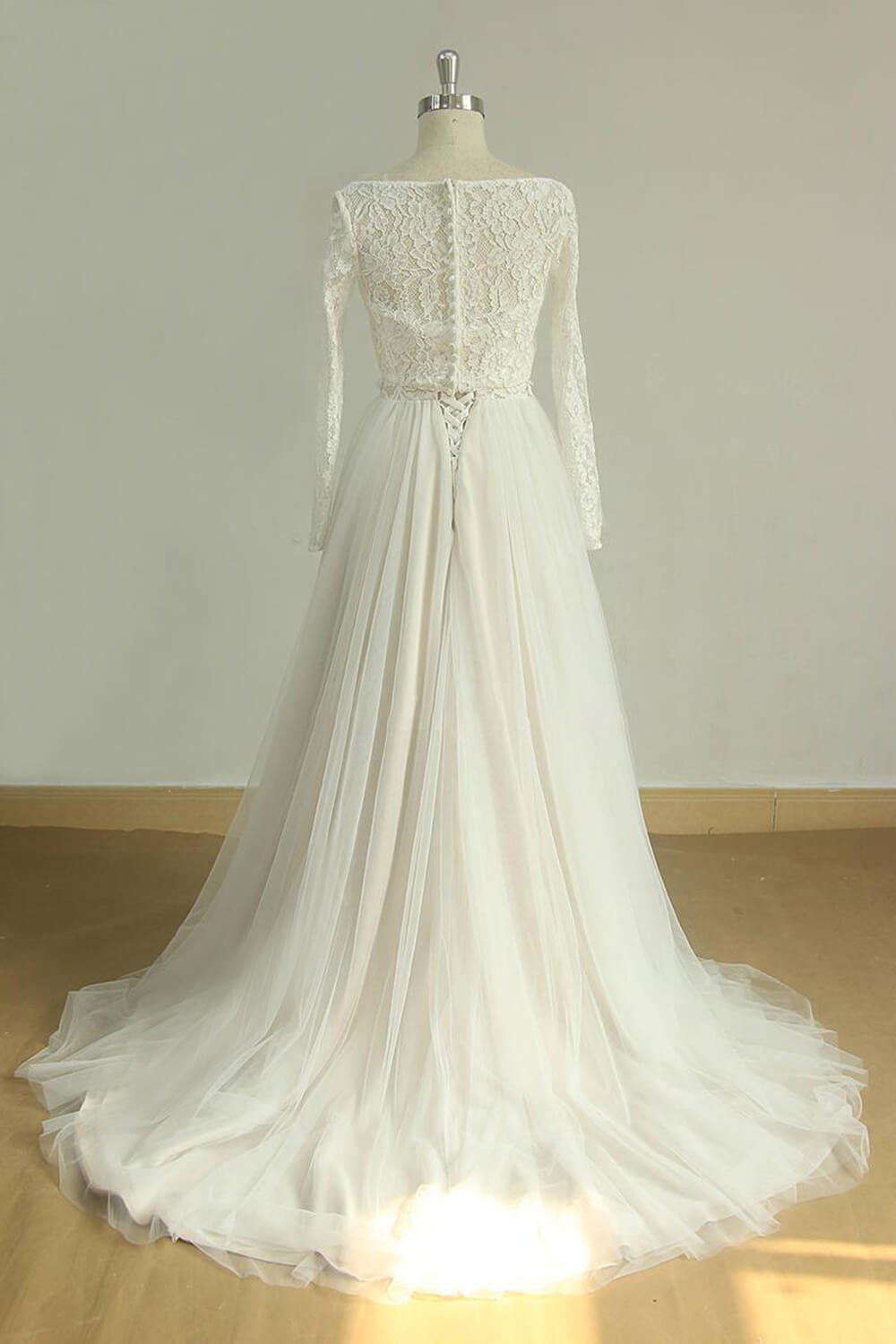 Chic Sweetheart Lace Wedding Dress | White Tulle Ruffles Bridal Gowns