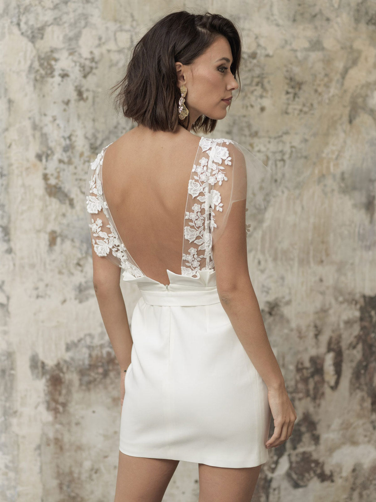 Chic Tulle Lace Backless Short Sleeveless Mermaid Prom Dresses