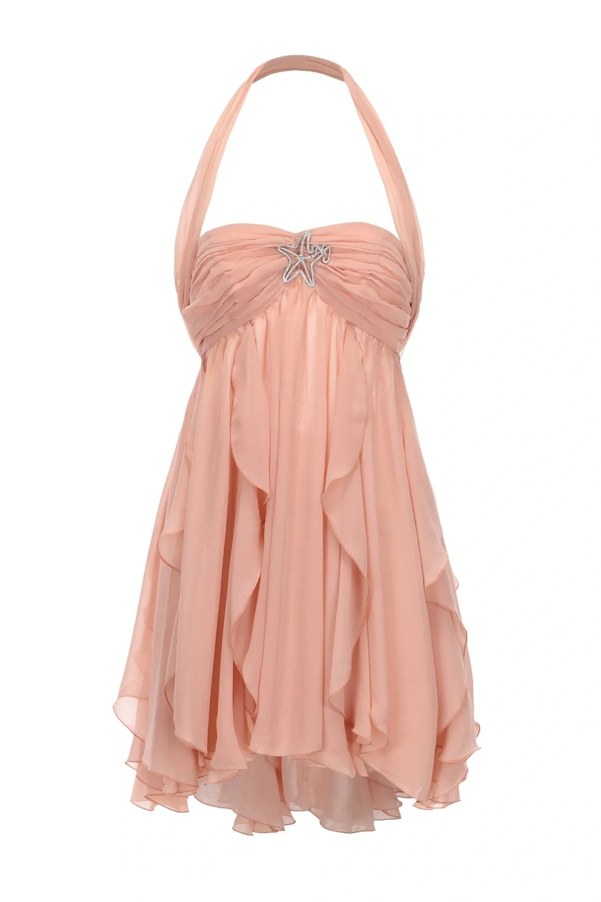 Chic A Line Sweetheart Pink Short Party Dress with Ruffles - View 3 | VelvetHem