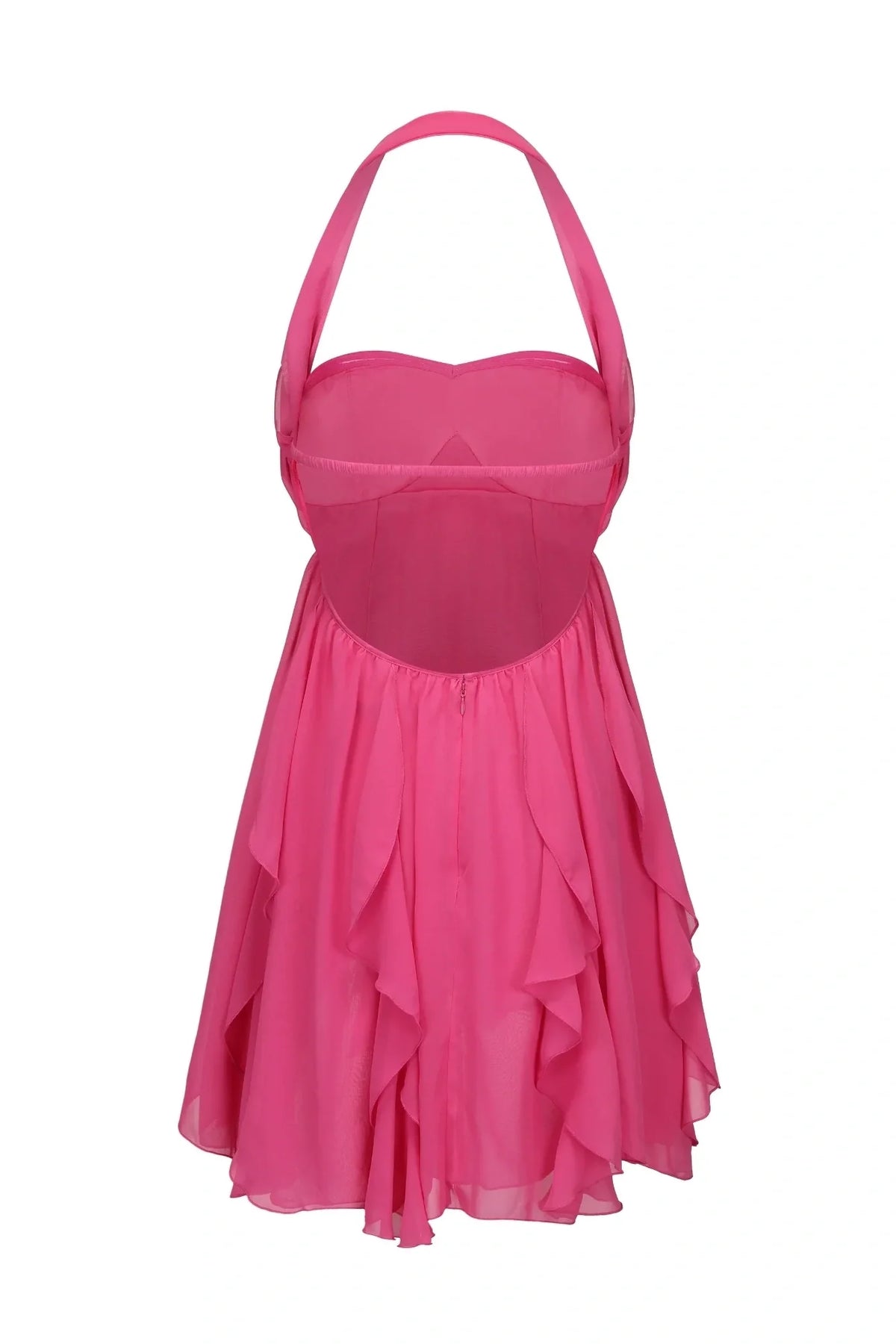 Chic A Line Sweetheart Pink Short Party Dress with Ruffles - View 14 | VelvetHem
