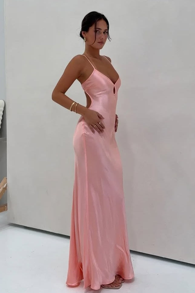 Chic Sheath Spaghetti Straps Light Green Long Prom Dress with Backless