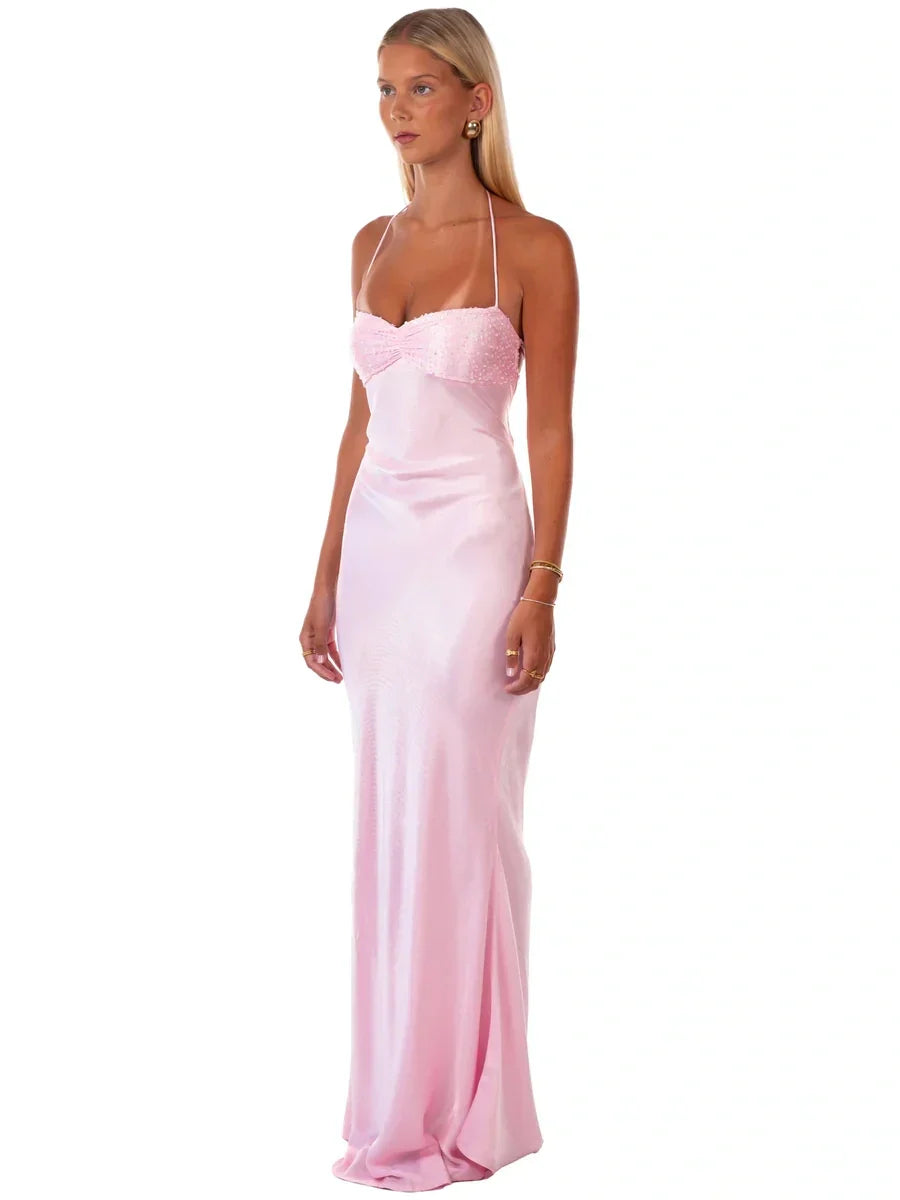 Chic Sheath Spaghetti Straps Purple Long Prom Dress with Sequins