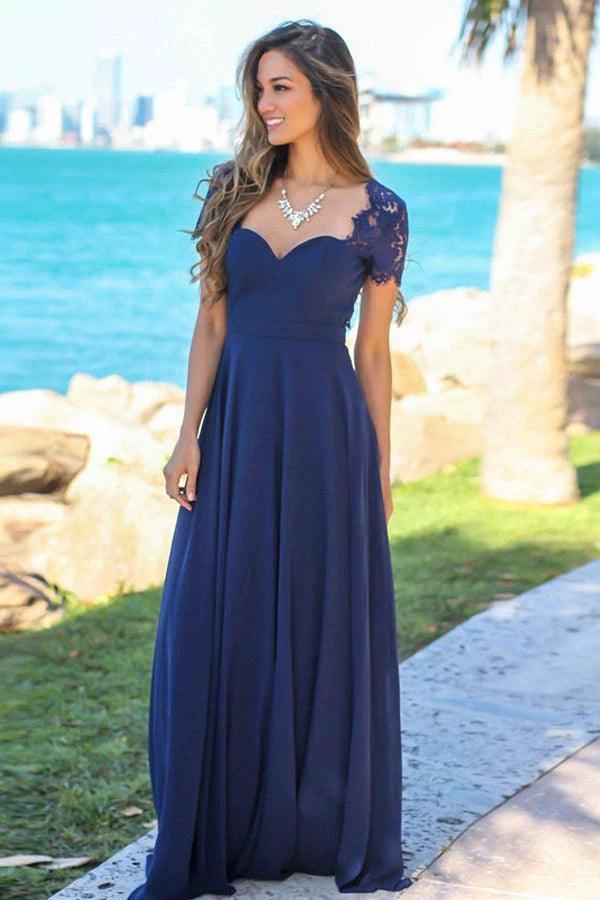 Chiffon Sweetheart Neckline A-line Bridesmaid Dresses With Appliques BD099 by pgmdress