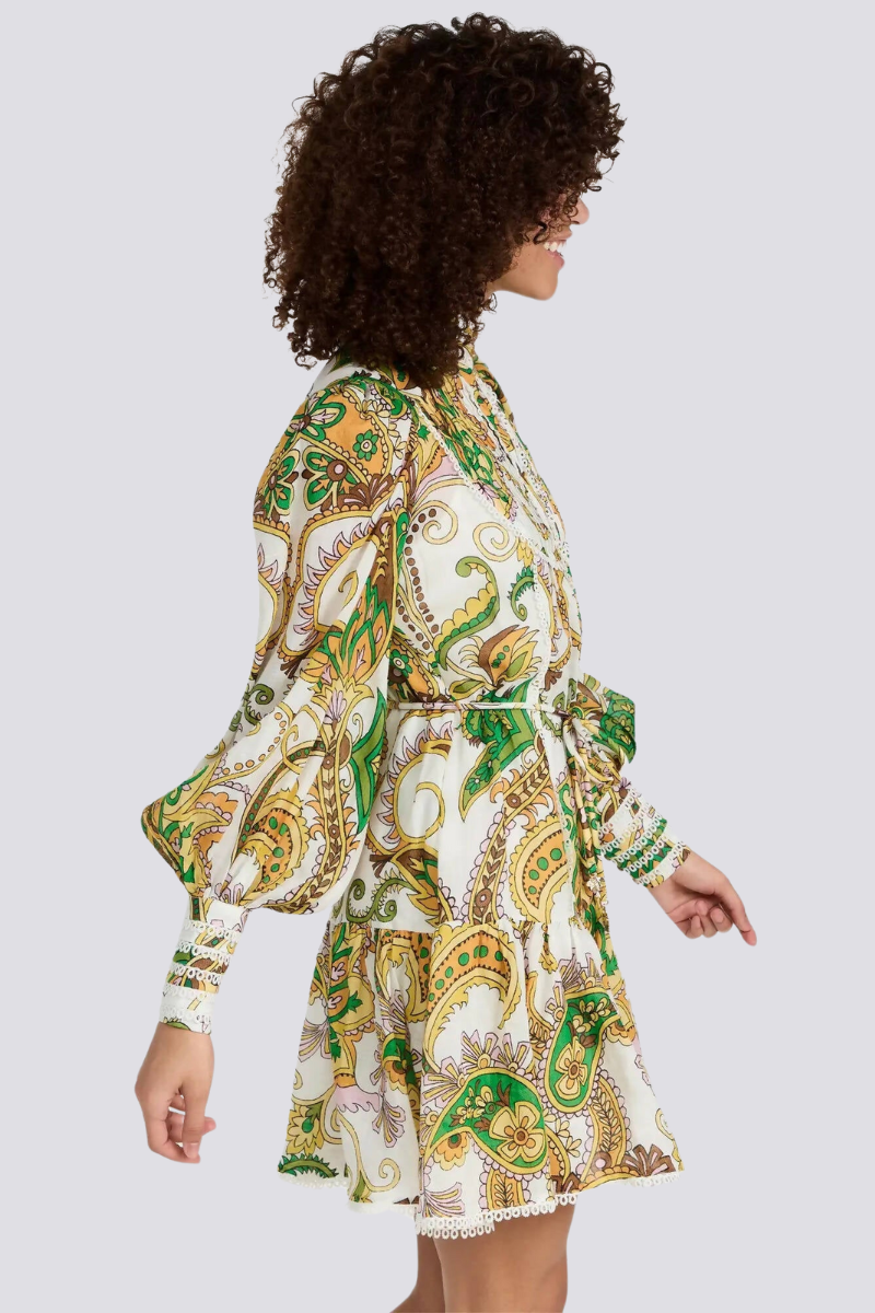 Xiomara Premium Mini Dress with Balloon Sleeves and Ruffles Chic Silhouette Collection