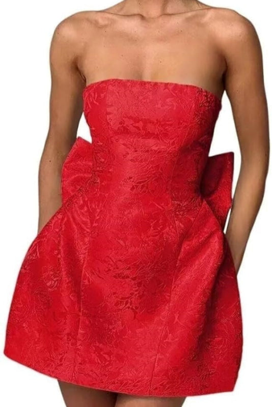 Classic Sleeveless Pleats Satin Short Homecoming Dresses with Bow