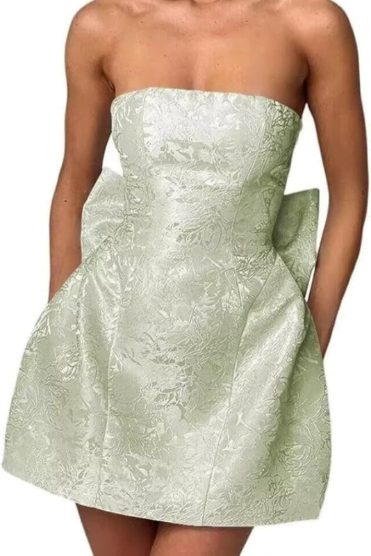 Classic Sleeveless Pleats Satin Short Homecoming Dresses with Bow