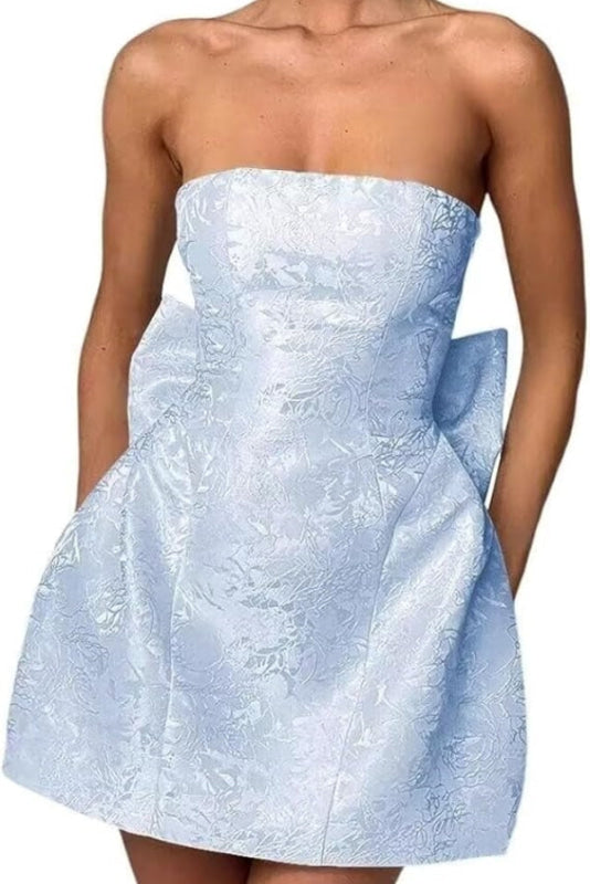Classic Sleeveless Pleats Satin Short Homecoming Dresses with Bow