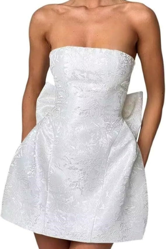 Classic Sleeveless Pleats Satin Short Homecoming Dresses with Bow