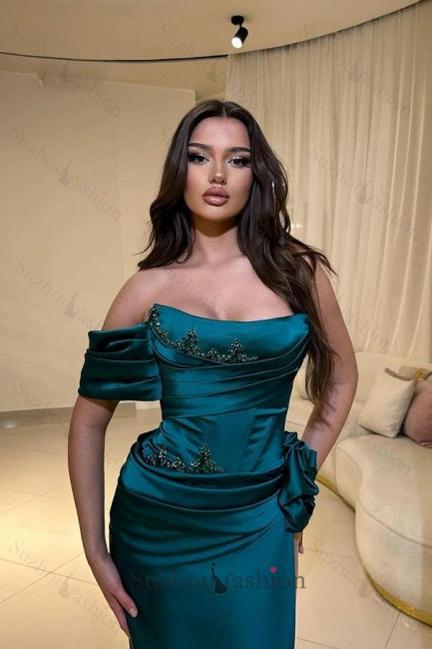 Column Prom Dress Satin Scoop Sleeveless Formal Dress