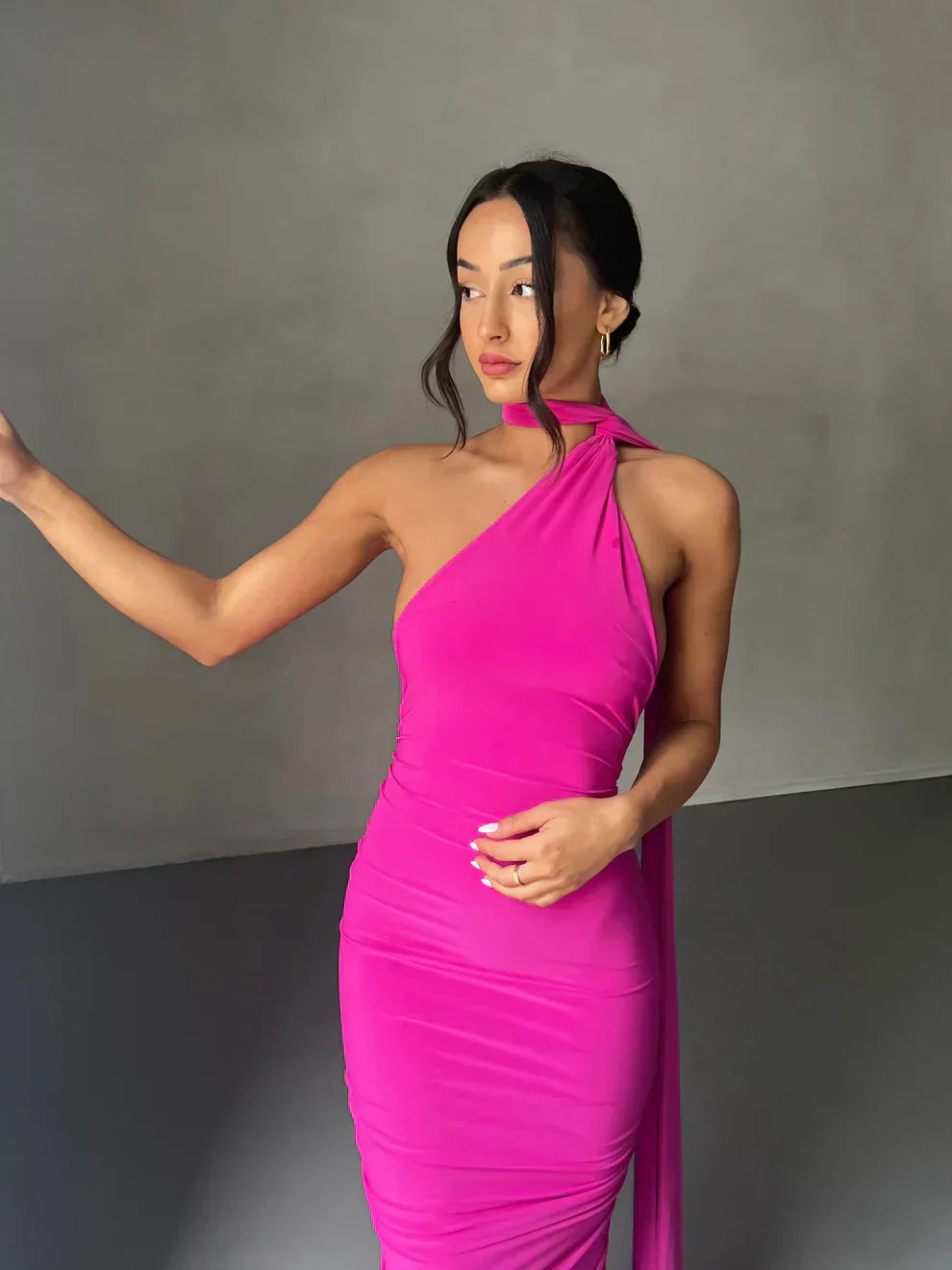 Felina - One Shoulder Cut - Out Maxi Dress