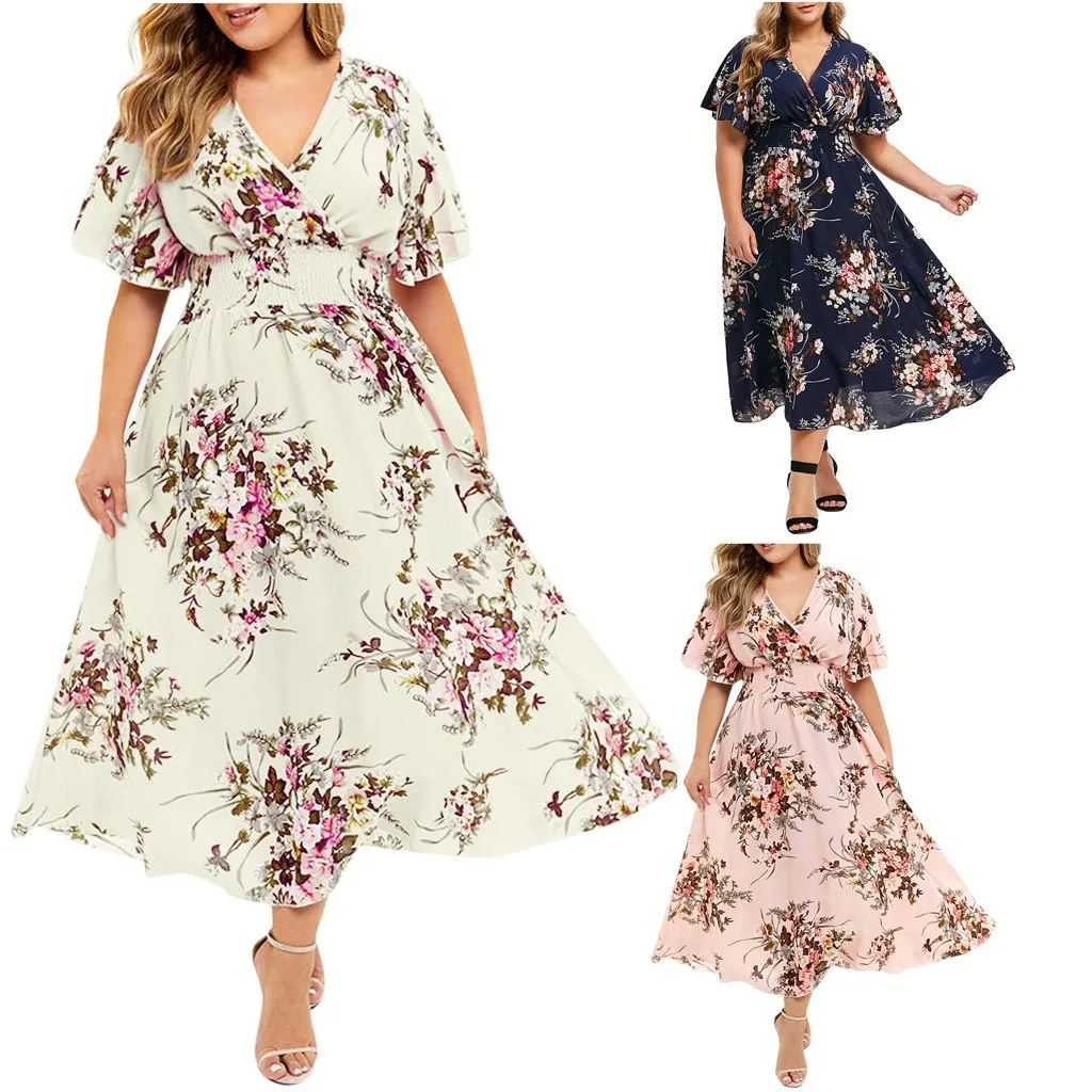 Criselda Long Dress Made of Floral Chiffon for Women Streetwear Style