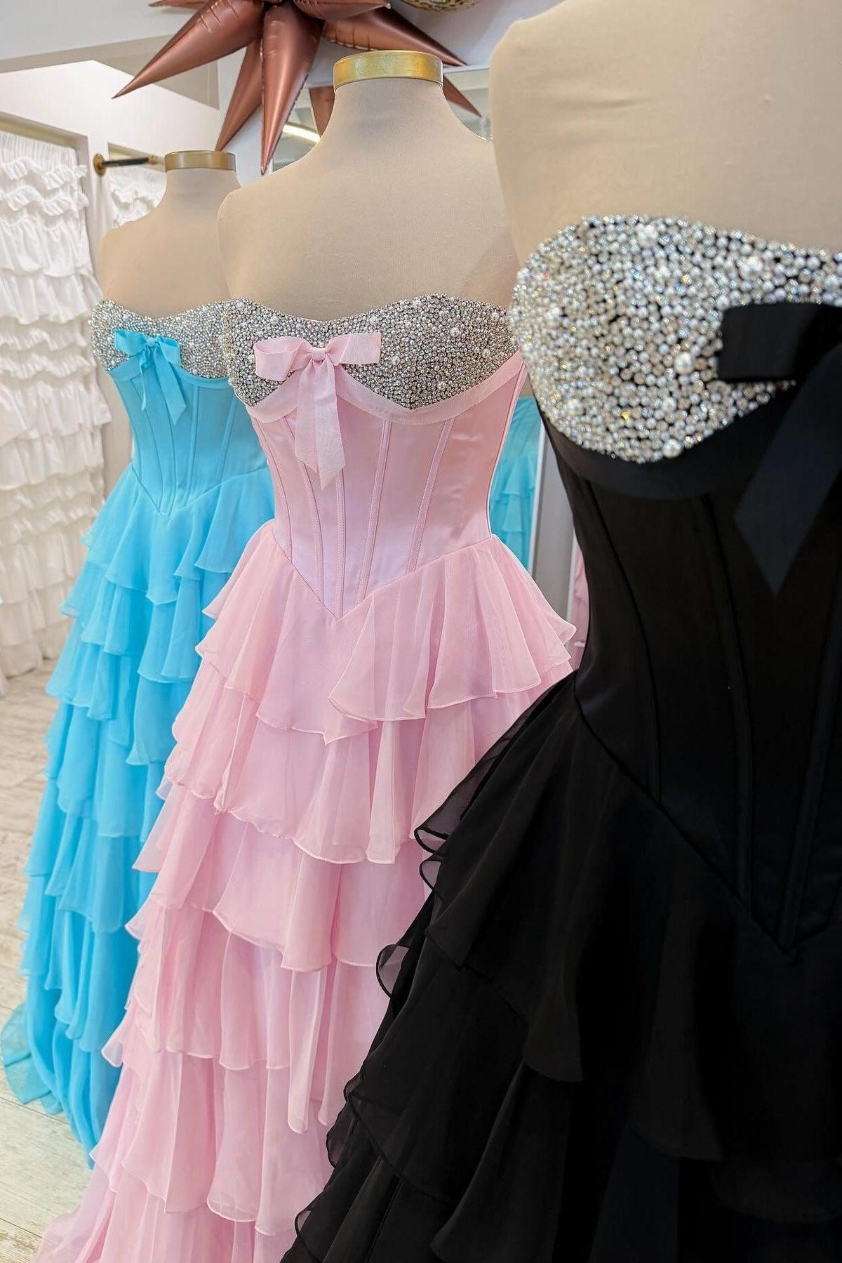 A Line Sweetheart Yellow Corset Prom Dress With Beading Ruffles Formal Evening Gown